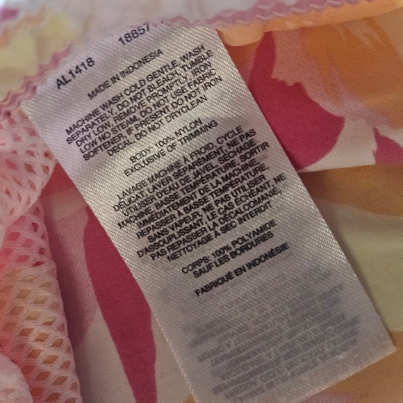 Columbia Shorts Womens XXL Pink Orange Floral Swim Trunks Mesh Liner Drawstring - Picture 6 of 6